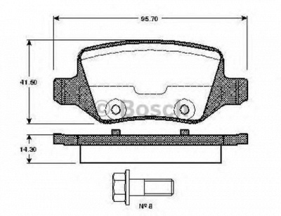 BOSCH 0986tb2391 -  Комплект тормозных колодок, дисковый тормоз