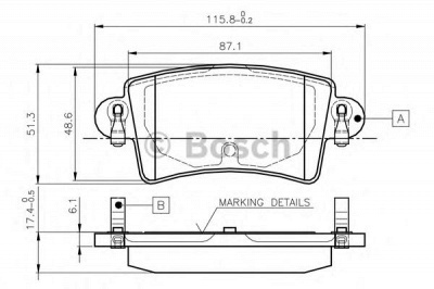 BOSCH 0986tb2401 -  Комплект тормозных колодок, дисковый тормоз