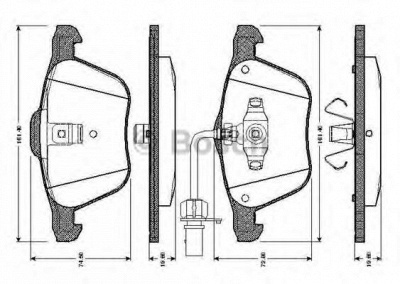 BOSCH 0986tb2405 -  Комплект тормозных колодок, дисковый тормоз
