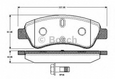 BOSCH 0986tb2407 -  Комплект тормозных колодок, дисковый тормоз