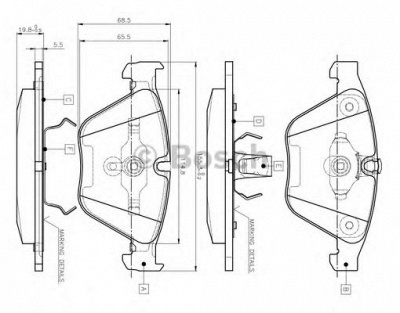 BOSCH 0986tb2413 -  Комплект тормозных колодок, дисковый тормоз