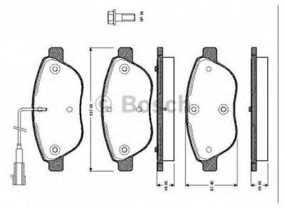 BOSCH 0986tb2415 -  Комплект тормозных колодок, дисковый тормоз