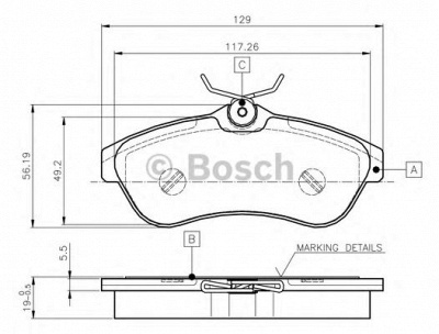BOSCH 0986tb2419 -  Комплект тормозных колодок, дисковый тормоз