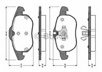 BOSCH 0986tb2421 -  Комплект тормозных колодок, дисковый тормоз