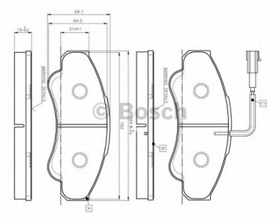 BOSCH 0986tb2431 -  Комплект тормозных колодок, дисковый тормоз