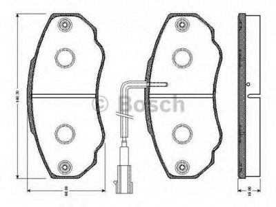 BOSCH 0986tb2432 -  Комплект тормозных колодок, дисковый тормоз