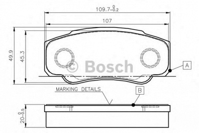BOSCH 0986tb2433 -  Комплект тормозных колодок, дисковый тормоз