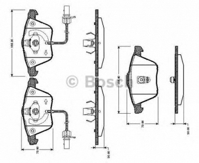 BOSCH 0986tb2436 -  Комплект тормозных колодок, дисковый тормоз
