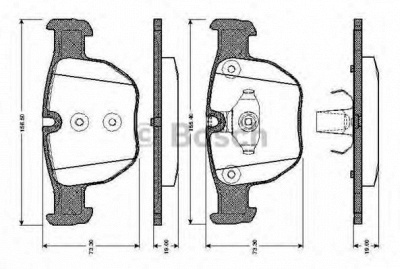 BOSCH 0986tb2444 -  Комплект тормозных колодок, дисковый тормоз