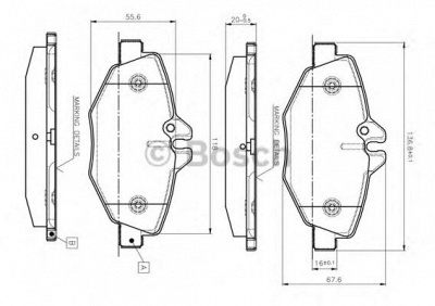BOSCH 0986tb2450 -  Комплект тормозных колодок, дисковый тормоз