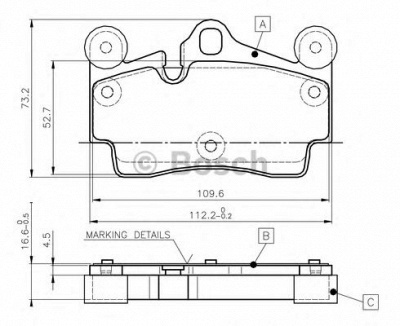 BOSCH 0986tb2456 -  Комплект тормозных колодок, дисковый тормоз