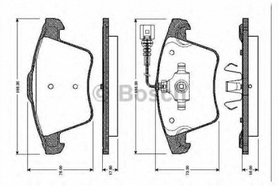 BOSCH 0986tb2462 -  Комплект тормозных колодок, дисковый тормоз