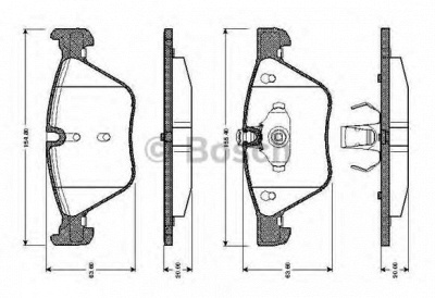 BOSCH 0986tb2466 -  Комплект тормозных колодок, дисковый тормоз