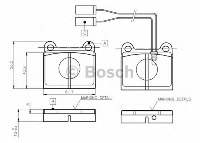 BOSCH 0986tb2471 -  Комплект тормозных колодок, дисковый тормоз
