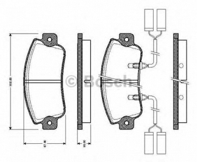 BOSCH 0986tb2480 -  Комплект тормозных колодок, дисковый тормоз