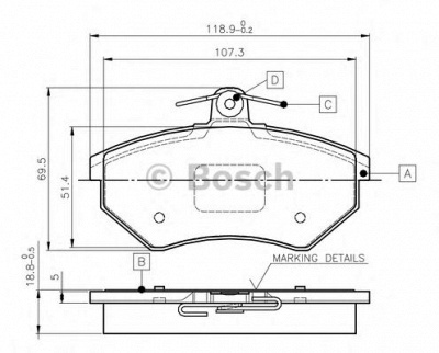 BOSCH 0986tb2506 -  Комплект тормозных колодок, дисковый тормоз