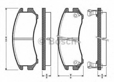 BOSCH 0986tb2566 -  Комплект тормозных колодок, дисковый тормоз