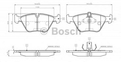BOSCH 0986tb2598 -  Комплект тормозных колодок, дисковый тормоз