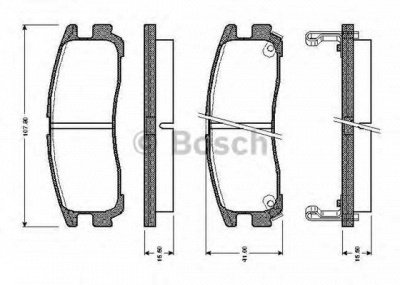 BOSCH 0986tb2615 -  Комплект тормозных колодок, дисковый тормоз