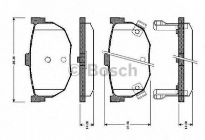 BOSCH 0986tb2618 -  Комплект тормозных колодок, дисковый тормоз