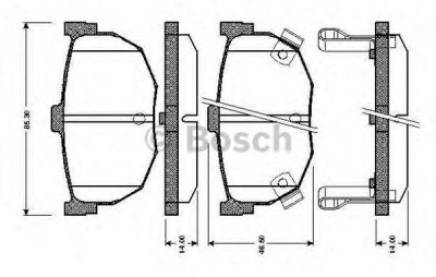 BOSCH 0986tb2619 -  Комплект тормозных колодок, дисковый тормоз