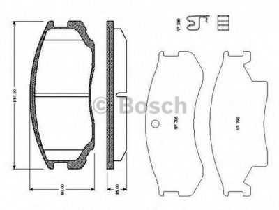 BOSCH 0986tb2651 -  Комплект тормозных колодок, дисковый тормоз