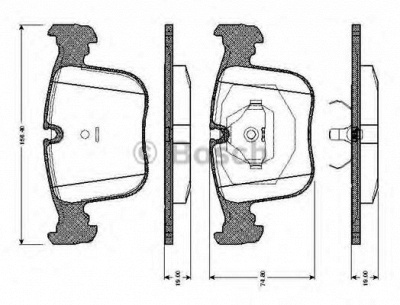 BOSCH 0986tb2664 -  Комплект тормозных колодок, дисковый тормоз
