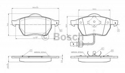 BOSCH 0986tb2673 -  Комплект тормозных колодок, дисковый тормоз