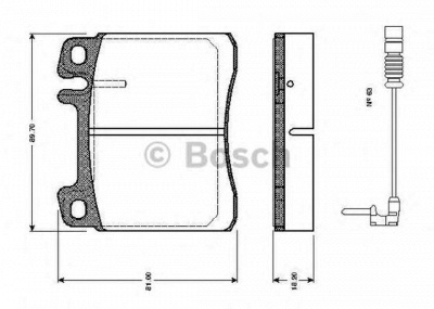BOSCH 0986tb2682 -  Комплект тормозных колодок, дисковый тормоз