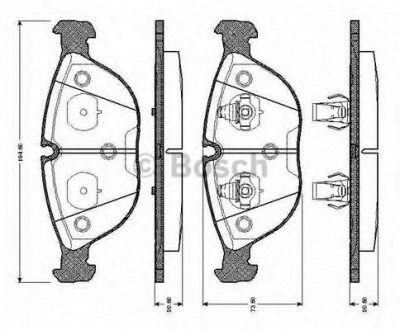 BOSCH 0986tb2744 -  Комплект тормозных колодок, дисковый тормоз