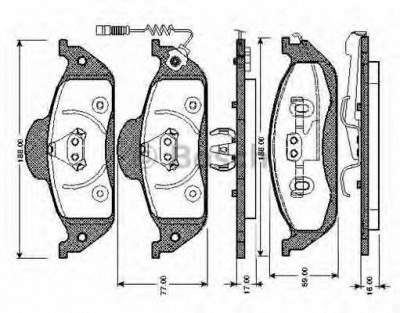 BOSCH 0986tb2781 -  Комплект тормозных колодок, дисковый тормоз
