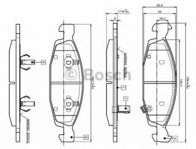BOSCH 0986tb2801 -  Комплект тормозных колодок, дисковый тормоз