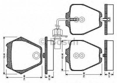 BOSCH 0986tb2808 -  Комплект тормозных колодок, дисковый тормоз