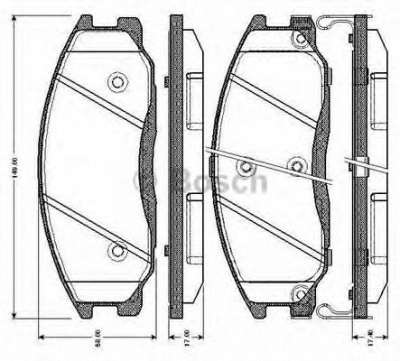 BOSCH 0986tb2815 -  Комплект тормозных колодок, дисковый тормоз