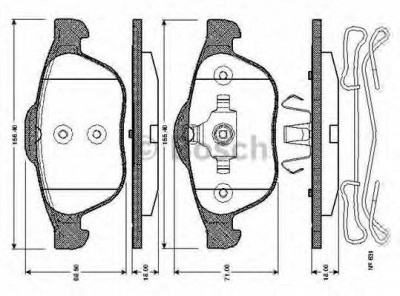 BOSCH 0986tb2831 -  Комплект тормозных колодок, дисковый тормоз