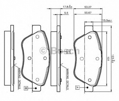 BOSCH 0986tb2835 -  Комплект тормозных колодок, дисковый тормоз