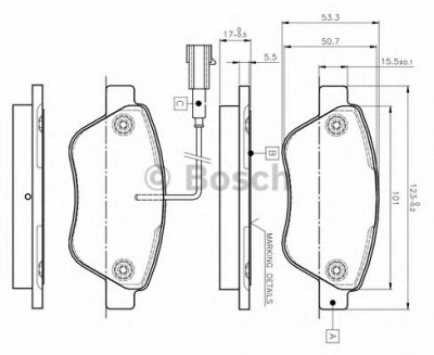 BOSCH 0986tb2836 -  Комплект тормозных колодок, дисковый тормоз
