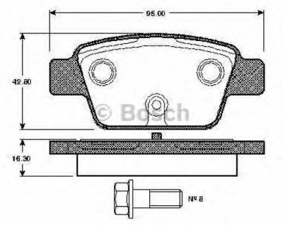 BOSCH 0986tb2837 -  Комплект тормозных колодок, дисковый тормоз