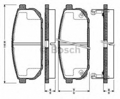 BOSCH 0986tb2861 -  Комплект тормозных колодок, дисковый тормоз