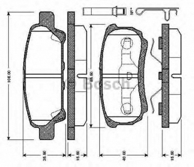 BOSCH 0986tb2866 -  Комплект тормозных колодок, дисковый тормоз