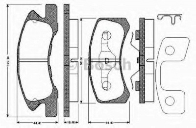 BOSCH 0986tb2884 -  Комплект тормозных колодок, дисковый тормоз