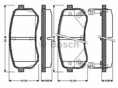 BOSCH 0986tb2893 -  Комплект тормозных колодок, дисковый тормоз