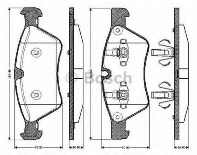 BOSCH 0986tb2928 -  Комплект тормозных колодок, дисковый тормоз