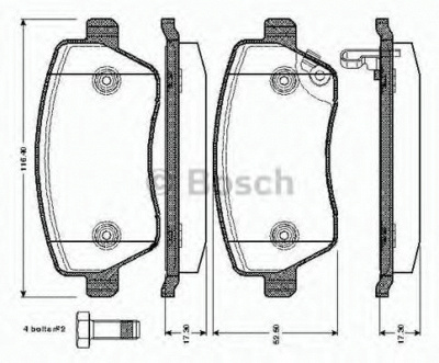 BOSCH 0986tb2965 -  Комплект тормозных колодок, дисковый тормоз