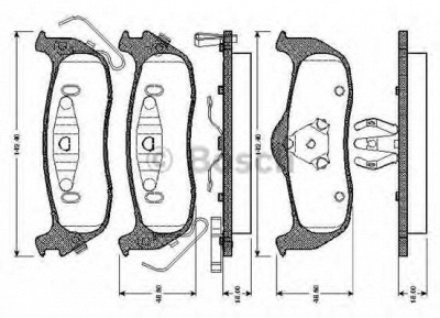 BOSCH 0986tb2966 -  Комплект тормозных колодок, дисковый тормоз
