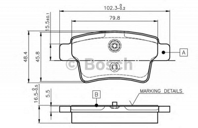 BOSCH 0986tb2980 -  Комплект тормозных колодок, дисковый тормоз