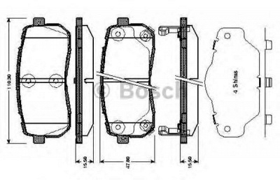 BOSCH 0986tb3012 -  Комплект тормозных колодок, дисковый тормоз