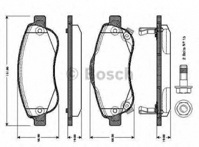 BOSCH 0986tb3013 -  Комплект тормозных колодок, дисковый тормоз
