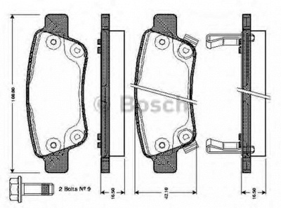 BOSCH 0986tb3014 -  Комплект тормозных колодок, дисковый тормоз