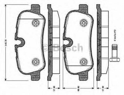 BOSCH 0986tb3021 -  Комплект тормозных колодок, дисковый тормоз